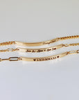 Gold Filled Personalized Bar Bracelet • Custom Engraved Gift for Her