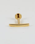14k Solid Gold Bar Flat Back Earrings, Internally Threaded Earrings Studs, Piercing For Helix, Tragus Earring, Real Gold Piercing