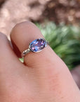 East West Half Bezel Sapphire Engagement Ring 14k Gold - Melt'm Jewelry