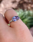 East West Half Bezel Sapphire Engagement Ring 14k Gold