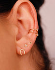 Solid Gold Ear Cuff CZ Diamond