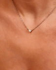 Triangle Moissanite Necklace 14k Solid White Gold, Bezel Setting Moissanite Necklace, Gift for New Mom, Bridal Jewelry