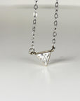 Triangle Moissanite Necklace in 14k Solid White Gold