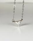 Triangle Moissanite Necklace in 14k Solid White Gold