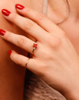 Diamond Accent Elongated Cushion Sunstone Ring