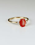 Diamond Accent Elongated Cushion Sunstone Ring