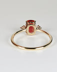 Sunstone Ring 14k Solid Gold, Elongated Cushion Sunstone with Diamonds, Unique Engagement or Promise Ring, Anniversary Gift for Her