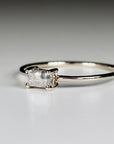Salt and Pepper Diamond Ring in 14k White Gold, Handmade Promise Ring