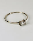 Salt and Pepper Diamond Ring in 14k White Gold, Handmade Promise Ring - Melt'm Jewelry