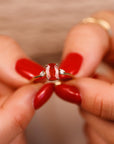 Sunstone Ring 14k Solid Gold, Elongated Cushion Sunstone with Diamonds, Unique Engagement or Promise Ring, Anniversary Gift for Her