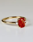 Diamond Accent Elongated Cushion Sunstone Ring