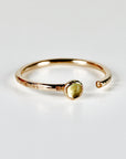 Gold Filled Pinky Promise Ring, 3mm Bezel Gemstone Open Ring