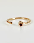 Gold Filled Pinky Promise Ring, 3mm Bezel Gemstone Open Ring