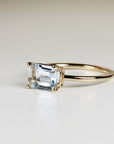 East West Aquamarine Ring 14k Gold