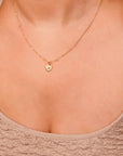 Engraved Heart Necklace Gold Filled, Custom Initial Pendant - Melt'm Jewelry