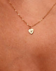 Engraved Heart Necklace Gold Filled, Custom Initial Pendant