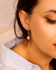 Baroque Pearl Dangle Earrings, Gold Filled Big Pearl Earrings