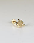 Tiny Palm Tree Flat Back Earrings (5 mm) 14k Solid Gold - Melt'm Jewelry