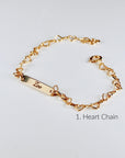 Custom gold filled bar bracelet with a child’s name engraved, shown on a white background. Dainty and personalized baby jewelry.