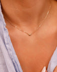 Tiny Bow Necklace 14k Solid Gold with Dainty Twisted Ribbon Charm