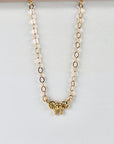 Tiny Bow Necklace 14k Solid Gold with Dainty Twisted Ribbon Charm