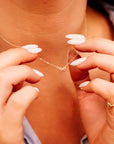 Tiny Bow Necklace 14k Solid Gold with Dainty Twisted Ribbon Charm