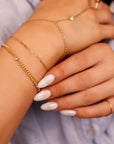 Heart CZ Bracelet Gold Filled, Dainty Gold Curb Chain Bracelet