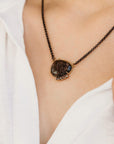 Black Rutilated Quartz Necklace 14k Gold
