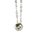 Sterling Silver Handmade Cubic Zirconia Floating Necklace