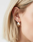 Chunky Gold Hoops, Hammered Gold Thick Hoop Earrings