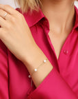 Dainty Pearl Chain Bracelets Gold Filled, Freshwater Pearl Bracelet