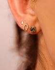 Green Sapphire Earrings 14k Solid Gold, Sapphire Bridal Earrings