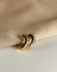 Chunky Diamond Huggie Earrings in 14K Gold