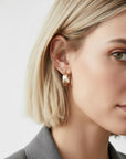 Chunky Gold Hoops, Hammered Gold Thick Hoop Earrings