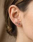 Salt and Pepper Diamond Stud Earrings 3mm • 14k Gold Prong Setting - Melt'm Jewelry