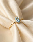 Emerald Cut Aquamarine Engagement Ring