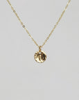 Tiny 14k Solid Gold Dainty Initial Necklace - Hand Stamped