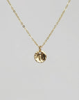 Tiny 14k Solid Gold Dainty Initial Necklace - Hand Stamped