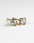Salt and Pepper Diamond Stud Earrings 3mm • 14k Gold Prong Setting • Minimalist Natural Diamond Studs • Unique Everyday & Gift Jewelry - Melt'm Jewelry