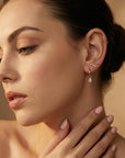 14k Gold 3 Stone Simulated Diamond CZ Prong Set Cluster Earrings (SINGLE OR PAIR) - Melt'm Jewelry