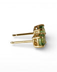 Green Sapphire Earrings 14k Solid Gold, Sapphire Bridal Earrings