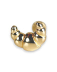 Croissant ear piercing 14k Gold, white background.