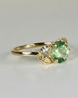 Prasiolite Cushion Cut Engagement Ring in 14K Solid Gold
