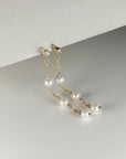 Freshwater Pearl Drop Earrings, Bridal Jewelry, Zircon Stud Pearl Earrings
