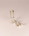 Freshwater Pearl Drop Earrings, Bridal Jewelry, Zircon Stud Pearl Earrings