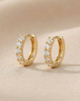 Chunky Diamond Huggie Earrings in 14K Gold