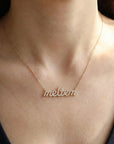 14K Solid Gold Diamond Name Necklace - Custom Personalized Jewelry - Melt'm Jewelry