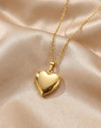 14k gold filled heart locket necklace with photo inside memorial keepsake pendant 18x12mm