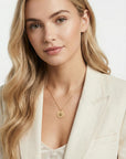 Actual Handwriting Disk Necklace, Kids Name Gold Pendant