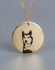 Photo Engraved Necklace Gold Filled, Custom Portrait Coin Necklace - Melt'm Jewelry
